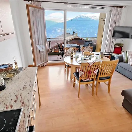 Appartement Chaleureux Avec Une Magnifique Vue Crans-Montana Exteriér fotografie